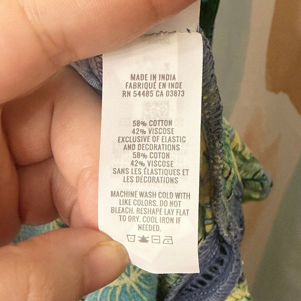 Aerie Paradise Palm Green Blue Halter Cutout Maxi Dress Size Large - Picture 13 of 14